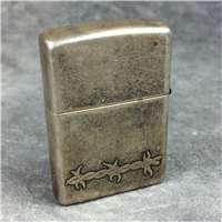 ZIPPO Barbed Wire Wrap-Around Antique Silver Plate Lighter (Zippo, 2005)