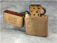 ZIPPO Cent Never Spent Penny Solid Copper Lighter (Zippo, 2004)