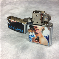 PLAYBOY WOMAN WITH GUN Polished Chrome Lighter (Zippo, 2005)