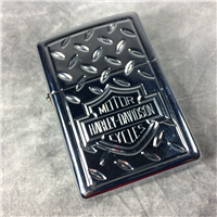 HARLEY DAVIDSON Deep Carved Diamond Plate Polished Chrome Lighter (Zippo, 2005) SEALED