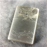 HARLEY DAVIDSON Barbed Wire Wrap-Around Satin Chrome Lighter (Zippo, 2005) Sealed