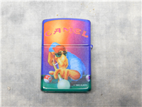 CAMEL SMOKIN' JOE SHOOTING POOL Enamelled Brass Lighter (Zippo, 1992)