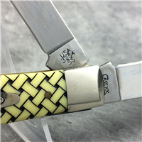 2008 Case 3254 SS Yellow Kneeling Cowboy & Basket Weave Trapper