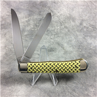 2008 Case 3254 SS Yellow Kneeling Cowboy & Basket Weave Trapper