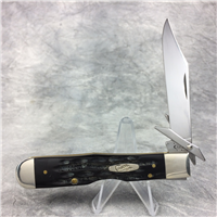 2014 Case BH111 1/2 L Black Buffalo Horn Cheetah Lockback