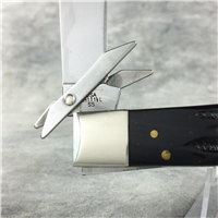 2014 Case BH111 1/2 L Black Buffalo Horn Cheetah Lockback