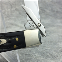 2014 Case BH111 1/2 L Black Buffalo Horn Cheetah Lockback