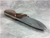 iFORGED KNIVES N2 7-3/4" Wood-Handled Fixed-Blade Knife with Leather Sheath