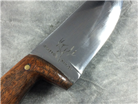 iFORGED KNIVES N2 7-3/4" Wood-Handled Fixed-Blade Knife with Leather Sheath