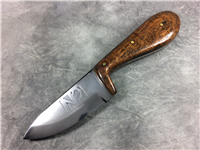 iFORGED KNIVES N2 7-3/4" Wood-Handled Fixed-Blade Knife with Leather Sheath
