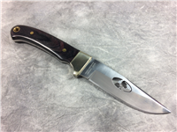 FROST CUTLERY MOSSY OAK 8-1/8" Wood-Handled Fixed-Blade Knife with Leather Sheath