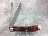 1973 CASE XX STAINLESS USA 6254 SSP Red/Brown Jigged Bone Trapper Knife