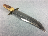 EDGE BRAND Solingen Germany 10-1/4" Stag Original Bowie Knife with Leather Sheath