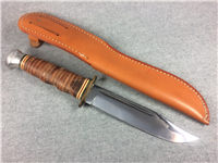 KA-BAR USA 11" Stacked Leather Bowie Knife with Leather Sheath