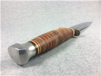 KA-BAR USA 11" Stacked Leather Bowie Knife with Leather Sheath