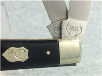 BUCK CREEK Hand Made Smooth Black 2-Blade Trapper