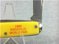 1982 COCA-COLA Novelty Knife Co. Knoxville World Fair Yellow 2-Blade Jack Knife
