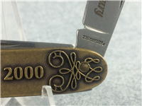 2000 WINCHESTER 3-1/2" Brass TURN OF THE CENTURY 2-Blade Jack Knife