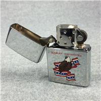 HARLEY-DAVIDSON EAGLE & BANNER Polished Chrome Lighter (Zippo 250ER, 1991)