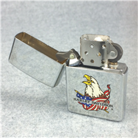 HARLEY-DAVIDSON EAGLE & FLAG Polished Chrome Lighter (Zippo 250EF, 1991)