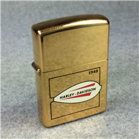 HARLEY DAVIDSON 1940 LOGO Polished Brass Lighter (Zippo, 1991)