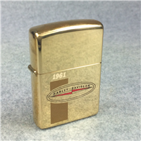 HARLEY DAVIDSON 1961 OVAL LOGO Polished Brass Lighter (Zippo, 1993) SEALED