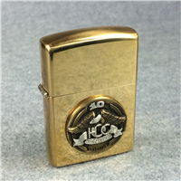 HARLEY DAVIDSON OWNERS GROUP 10TH ANNIVERSARY Polished Brass Lighter (Zippo, 1992)