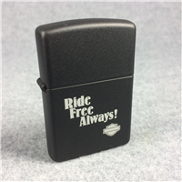 HARLEY-DAVIDSON "Ride Free Always!" Matte Black Lighter (Zippo, circa 1990s)