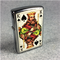 KING OF SPADES Double-Sided Brushed Chrome Lighter (Zippo 28489, 2013)