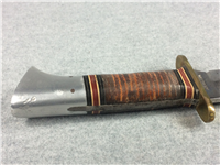 WESTERN USA L-46-8 Stacked Leather Fixed Blade Knife with Leather Sheath