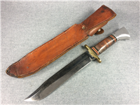 WESTERN USA L-46-8 Stacked Leather Fixed Blade Knife with Leather Sheath