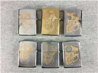 HARLEY DAVIDSON ENGINE SERIES Collectors Set of 6 Lighters (Zippo, 1993)