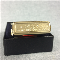 ZIPPO Leather Flame "Gold Dust" Street / Antique Brass Lighter (Zippo, 2015) NIB