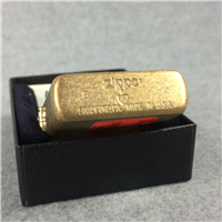 FANNED DISCS Tumbled Brass Double-Sided Armor Case Lighter (Zippo 28541, 2015) NIB