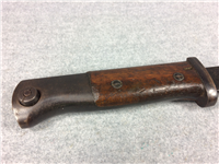 WWII Era 15" Wood-Handled Bayonet with Scabbard
