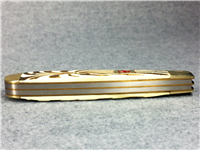 KISSING CRANE KC5209 Ltd Ed Smooth Bone Burnt Zebra Pattern Trapper Knife