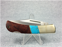 MAGNUM (BOKER) Wood & Turquoise Single-Blade Folding Lockback