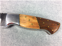 ADAM SHAW 7-7/8" Smooth Camel Bone & Wood Fixed-Blade Knife w/ Leather Sheath