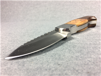 ADAM SHAW 7-7/8" Smooth Camel Bone & Wood Fixed-Blade Knife w/ Leather Sheath