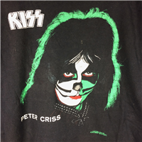 1978 KISS Peter Criss Black Aucoin T-Shirt  Size 14-16