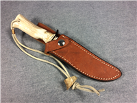 USA CUSTOM DESIGN SURVIVOR Fixed Blade Hunting Knife with Leather Sheath