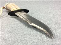 USA CUSTOM DESIGN SURVIVOR Fixed Blade Hunting Knife with Leather Sheath