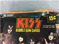 1978 KISS Bubble Gum Cards Empty Display Box with 3 Wrappers (Donruss, Aucoin)