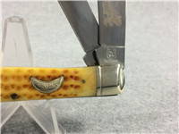 ROUGH RIDER RR870 Yellow Jigged Bone Trapper Knife & Flask in Barrel Box