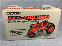 1985 ERTL ALLIS-CHALMERS 1/16 WD-45 Antique Diecast Orange Tractor #1206