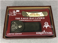 SCHRADE+ Limited Ed. 20th Anniversary APOLLO 11 Scrimshaw Lockback Knife w/ Sheath