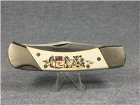 SCHRADE+ Limited Ed. 20th Anniversary APOLLO 11 Scrimshaw Lockback Knife w/ Sheath