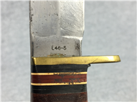 WESTERN USA L-46-5 Stacked Leather Fixed Blade Knife with Leather Sheath