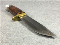 WESTERN USA L-46-5 Stacked Leather Fixed Blade Knife with Leather Sheath