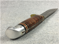 WESTERN USA L-46-5 Stacked Leather Fixed Blade Knife with Leather Sheath